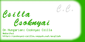 csilla csoknyai business card